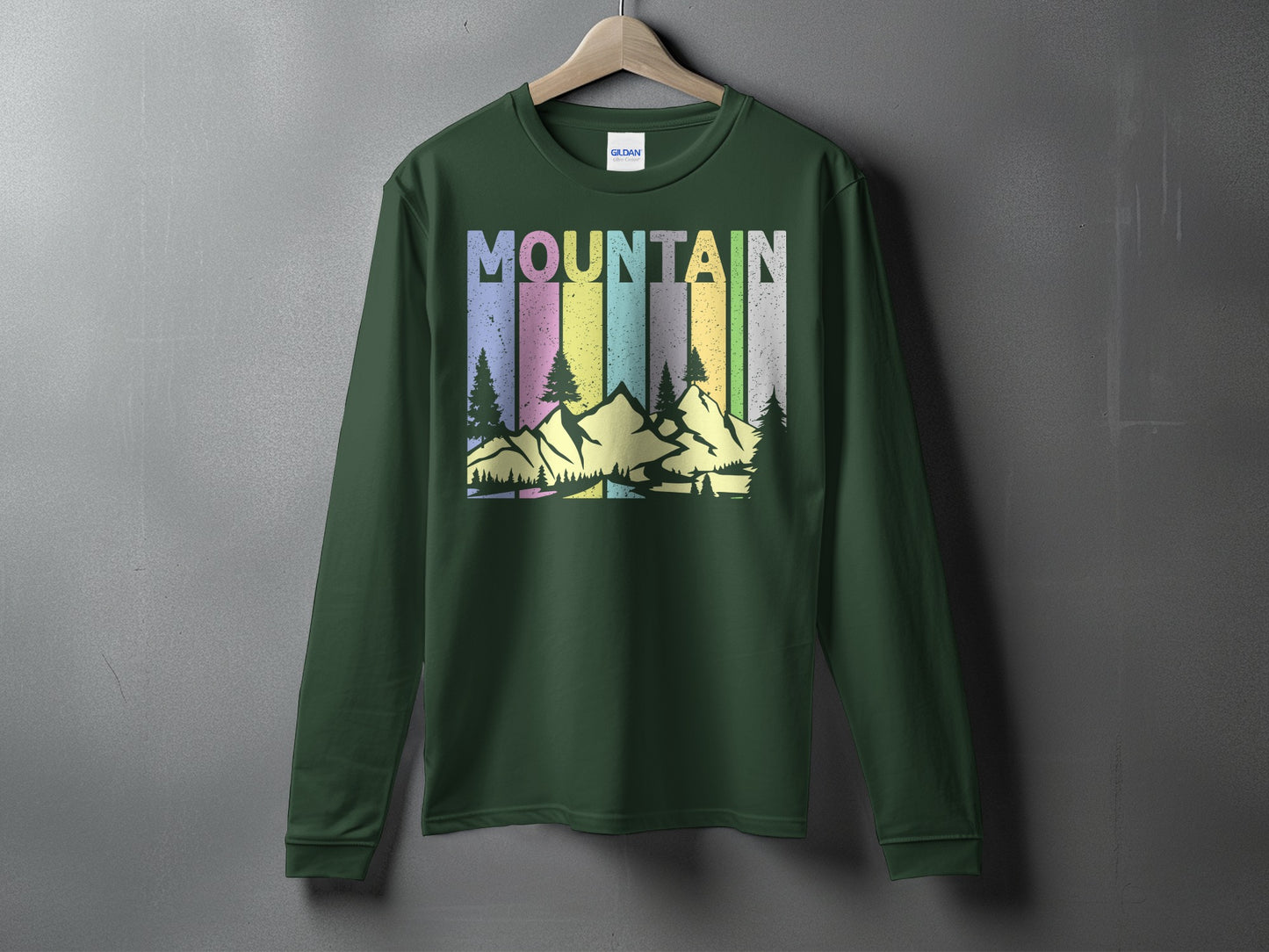 Mountain Graphic Long-Sleeve Top Outdoor Themed Shirt