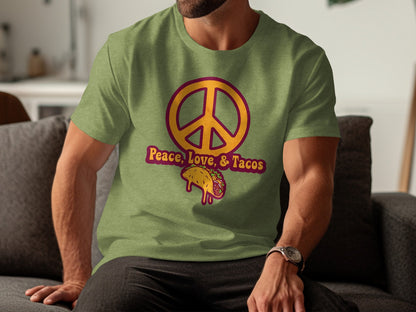 Peace Love & Tacos Graphic Tee for Taco Enthusiasts