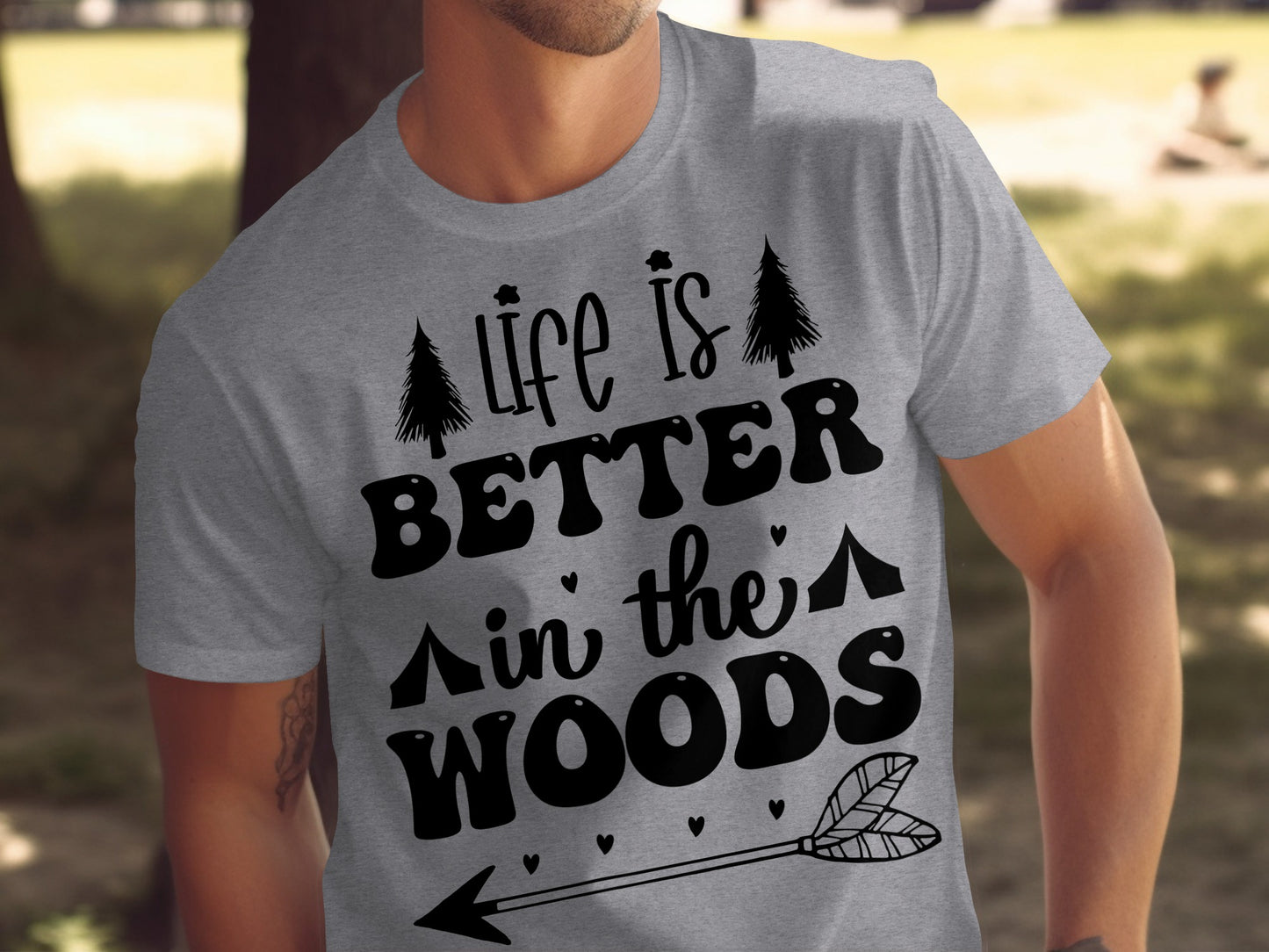 Life Is Better In The Woods With Arrow T-Shirt T-Shirt - Outdoor & Adventure Collection - Mile Marker 16 Gear by Cloud 16 Clothing Co.