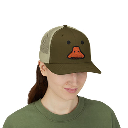 Duck Face Snapback Trucker Hat - Funny Animal Cap for Summer Beach Days & Festivals