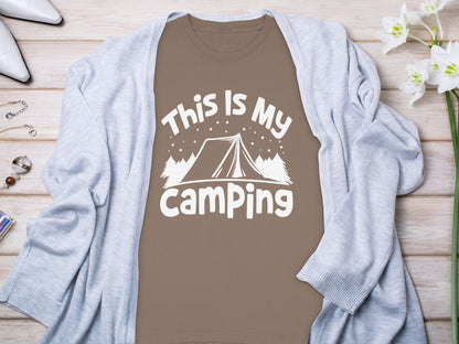 This Is My Camping Tent Graphic T-Shirt for Outdoor Adventures