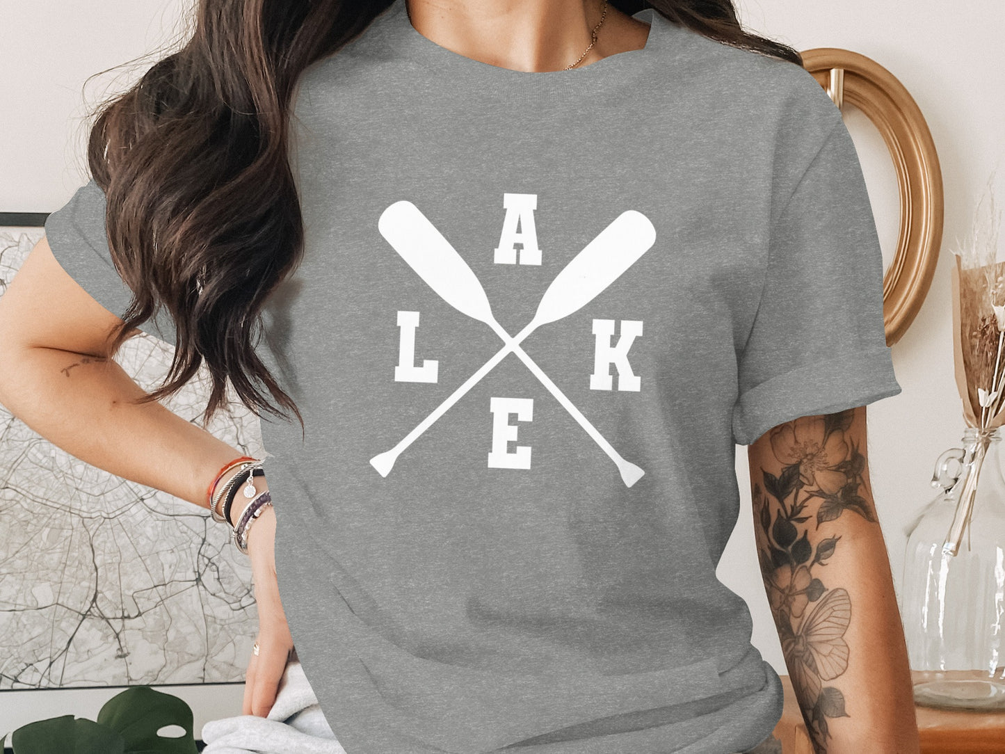 A Lake With Paddle Outdoors Adventure Summer Vacation T-Shirt T-Shirt - Outdoor & Adventure Collection - Mile Marker 16 Gear by Cloud 16 Clothing Co.