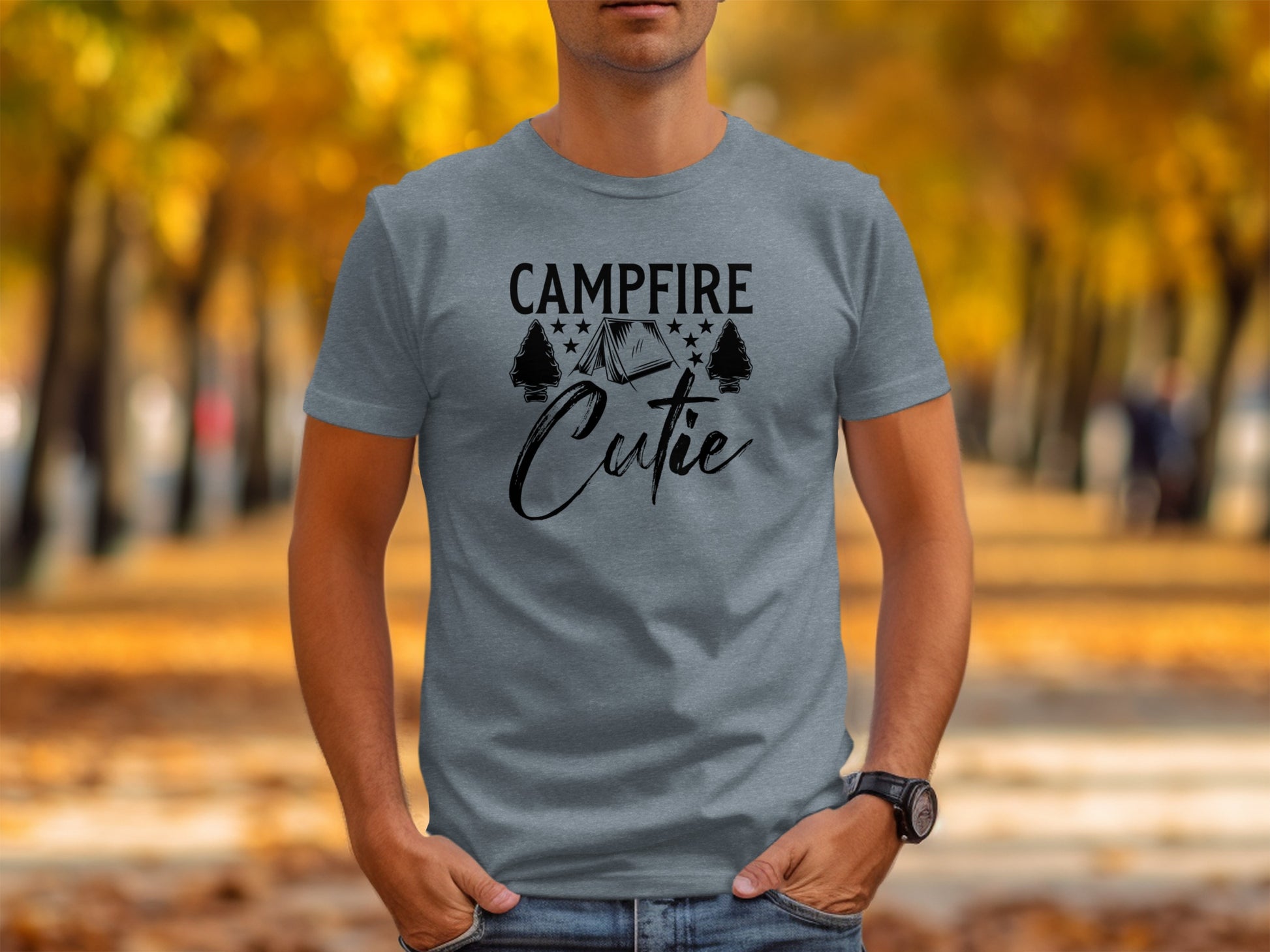 Campfire Cutie Tent Arrowheads Stars T-Shirt T-Shirt - Outdoor & Adventure Collection - Mile Marker 16 Gear by Cloud 16 Clothing Co.