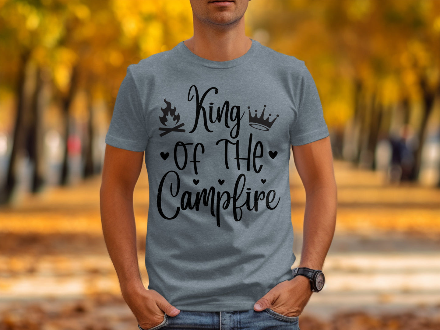 King Of The Campfire With Campfire and Crown T-Shirt T-Shirt - Outdoor & Adventure Collection - Mile Marker 16 Gear by Cloud 16 Clothing Co.