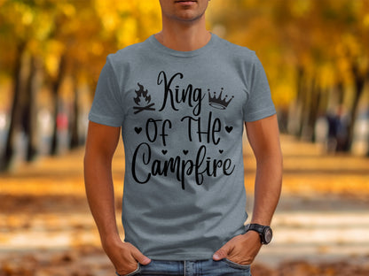 King Of The Campfire With Campfire and Crown T-Shirt T-Shirt - Outdoor & Adventure Collection - Mile Marker 16 Gear by Cloud 16 Clothing Co.