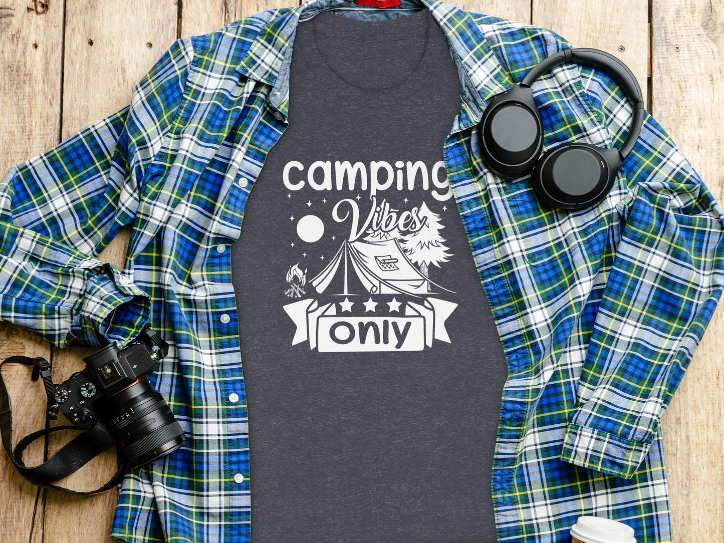 Camping Vibes Only Night Under the Stars T-Shirt T-Shirt - Outdoor & Adventure Collection - Mile Marker 16 Gear by Cloud 16 Clothing Co.