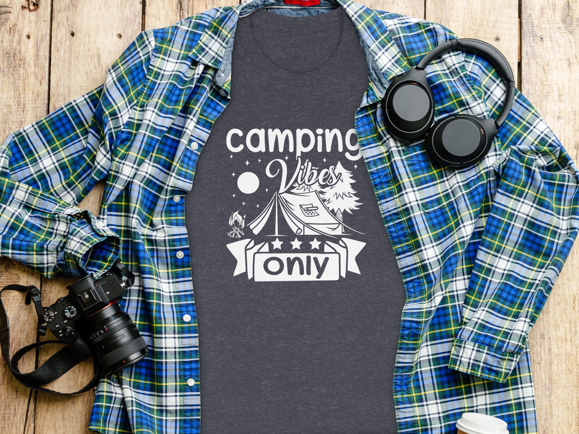Camping Vibes Only Night Under the Stars T-Shirt T-Shirt - Outdoor & Adventure Collection - Mile Marker 16 Gear by Cloud 16 Clothing Co.