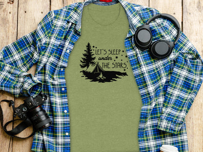 Let's Sleep Under The Stars Adventure Camping T-Shirt T-Shirt - Outdoor & Adventure Collection - Mile Marker 16 Gear by Cloud 16 Clothing Co.