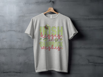 Irish Kisses and Shamrock Wishes Graphic T-Shirt