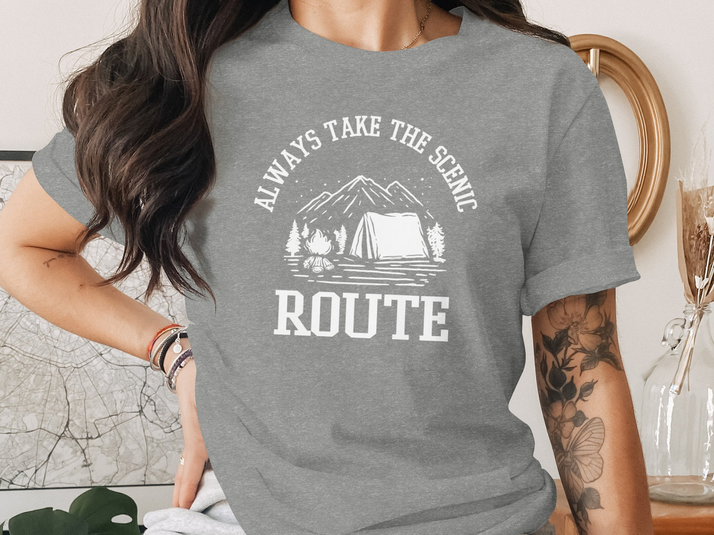 Always Take The Scenic Route Camping Adventure T-Shirt T-Shirt - Outdoor & Adventure Collection - Mile Marker 16 Gear by Cloud 16 Clothing Co.