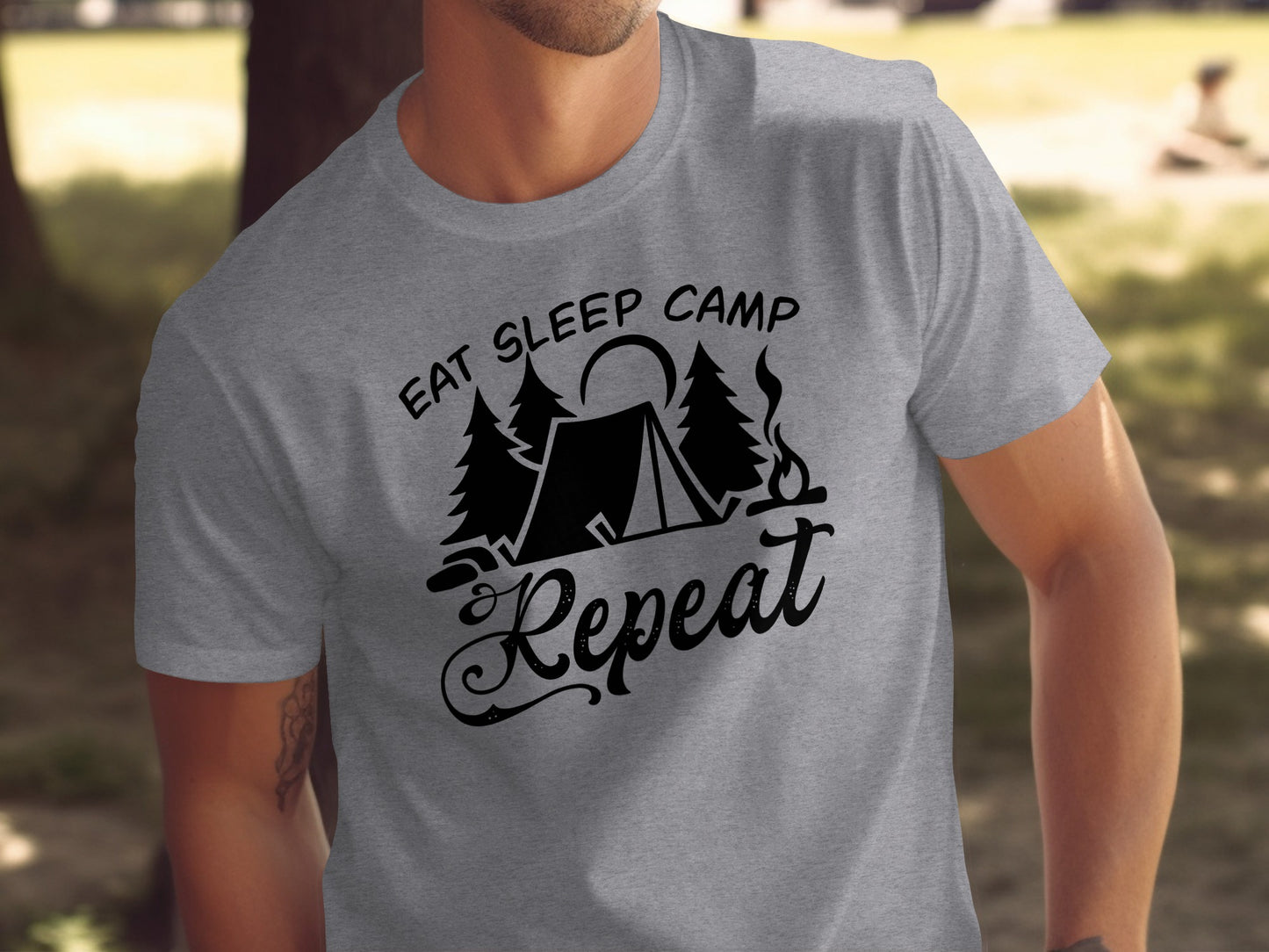 Eat Sleep Camp Repeat Adventure Graphic Camping T-Shirt T-Shirt - Outdoor & Adventure Collection - Mile Marker 16 Gear by Cloud 16 Clothing Co.