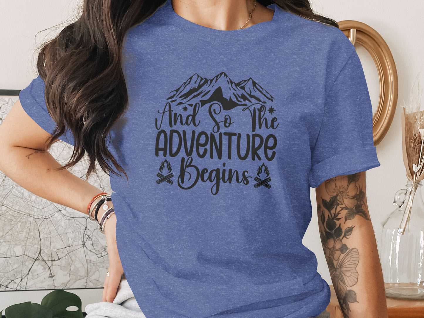 And So the Adventure Begins Graphic Novelty T-Shirt T-Shirt - Outdoor & Adventure Collection - Mile Marker 16 Gear by Cloud 16 Clothing Co.