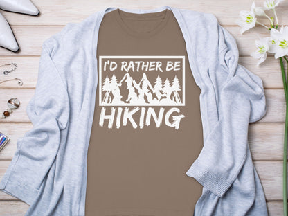 I'd Rather Be Hiking Mountain Graphic Long Sleeve T-Shirt Long Sleeve Tee - Outdoor & Adventure Collection - Mile Marker 16 Gear by Cloud 16 Clothing Co.