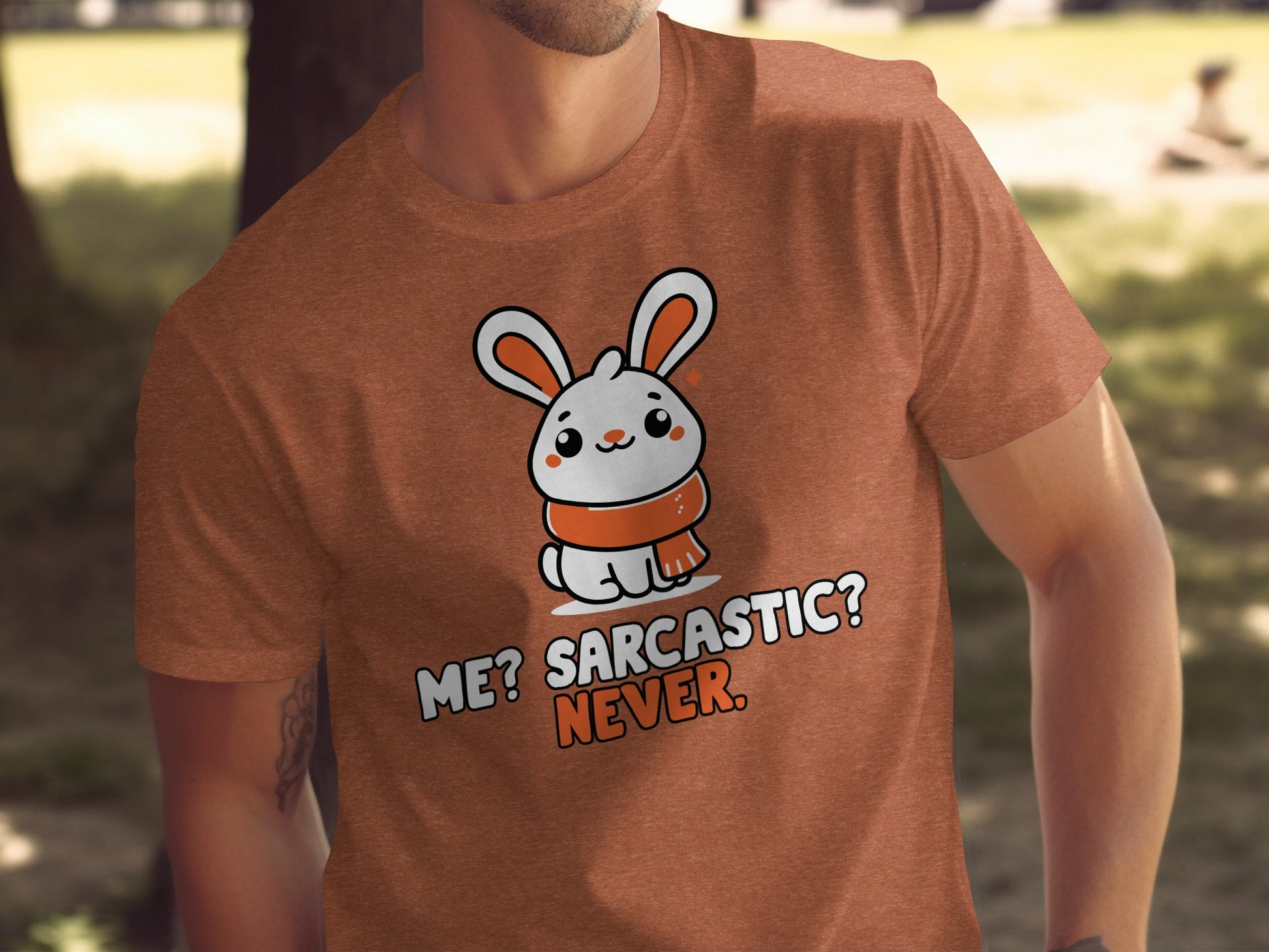 Me? Sarcastic? Never Cute Bunny Graphic Tee