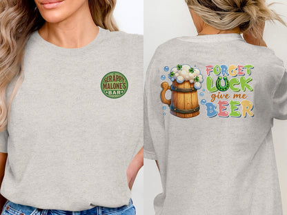 Scrappy Malone's Bar, Irish Pub Sign, Shamrock Decor, St Patricks Day Gift, Home Bar, Man Cave, Bar Decor, Unique Gift Idea T-Shirt - Scrappy Malone's Bar 100-Proof Humor - Cloud 16 Clothing Co.