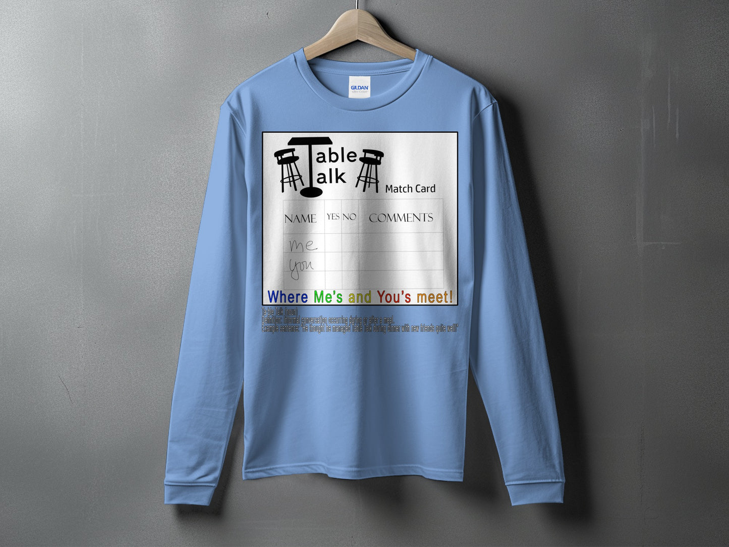 Table Talk Match Card Long Sleeve Shirt