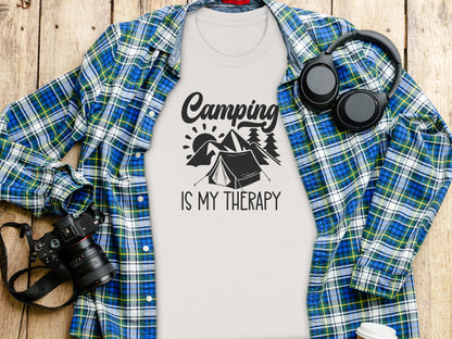 Camping Is My Therapy Nature Lover Outdoor Camping T-Shirt T-Shirt - Outdoor & Adventure Collection - Mile Marker 16 Gear by Cloud 16 Clothing Co.