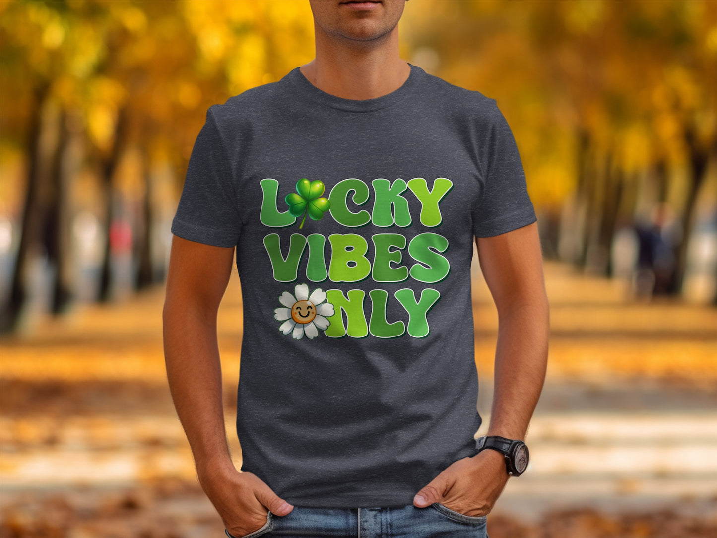 Lucky Vibes Only T-Shirt Motivational Graphic Tee
