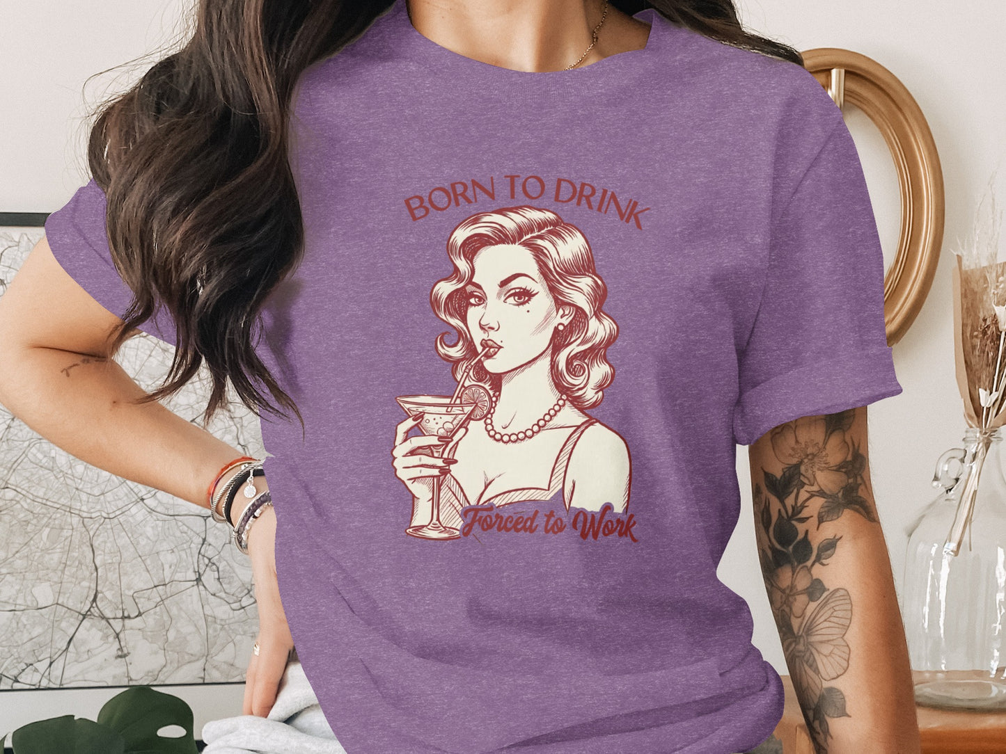 Born To Drink Forced To Work Graphic Tee