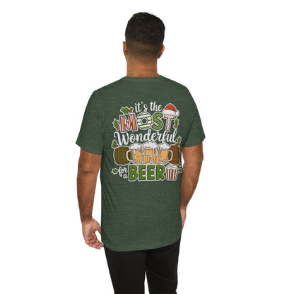 Scrappy Malone's Bar Christmas Tee — "It's the Most Wonderful Time for a Beer"