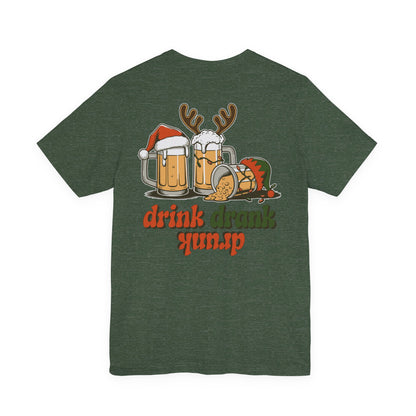 Scrappy Malone's Bar Christmas Tee — "Drink, Drank, Drunk" Holiday Shirt