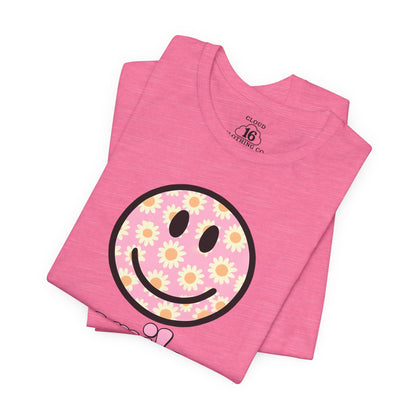 Smile Floral Womens T-Shirt - Positive Vibes Tee