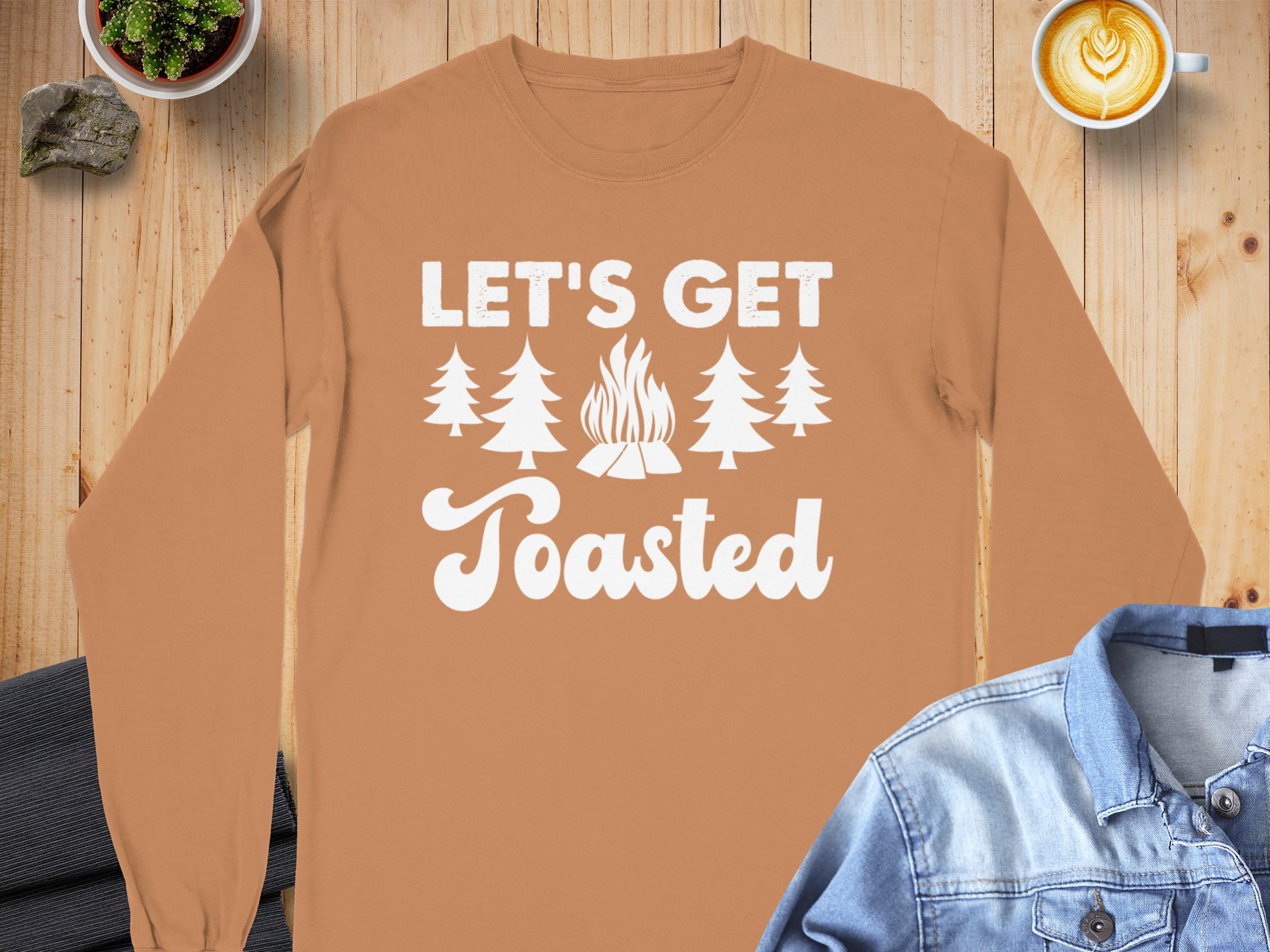 Let's Get Toasted Camping Graphic Long Sleeve Shirt