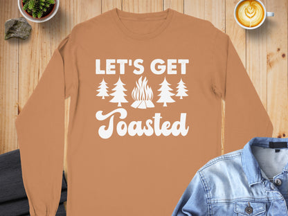 Let's Get Toasted Camping Graphic Long Sleeve Shirt