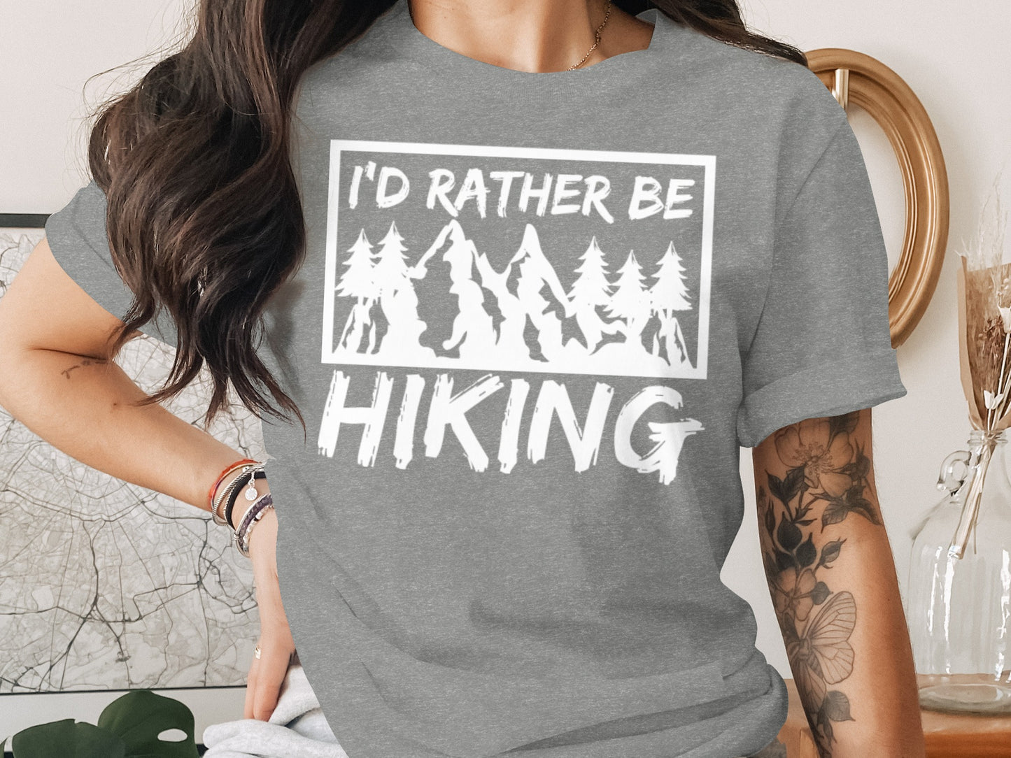I would rather be Hiking outdoors Mountain T-Shirt T-Shirt - Outdoor & Adventure Collection - Mile Marker 16 Gear by Cloud 16 Clothing Co.