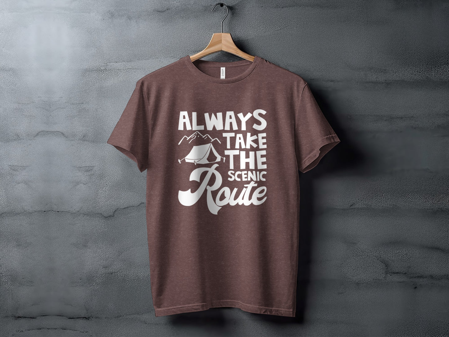 Always Take The Scenic Route Outdoors Camping Design T-Shirt T-Shirt - Outdoor & Adventure Collection - Mile Marker 16 Gear by Cloud 16 Clothing Co.