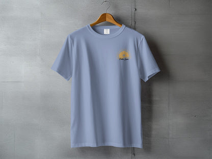 Light blue t-shirt with a sun logo and "Poke Lava" text.