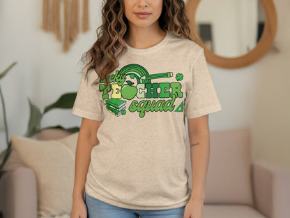 Lucky Teacher Squad Graphic Tee for Educators