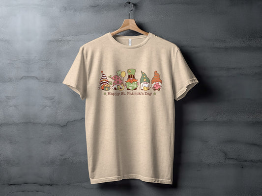 Happy St. Patrick's Day Gnome Printed T-shirt