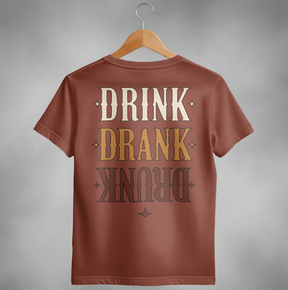 Drink Drank Drunk Retro Style Funny Drinking Design T-Shirt T-shirt - Scrappy Malone's Bar 100-Proof Humor - Cloud 16 Clothing Co.