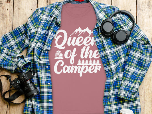 Queen of the Camper Graphic Tee Camping Shirt
