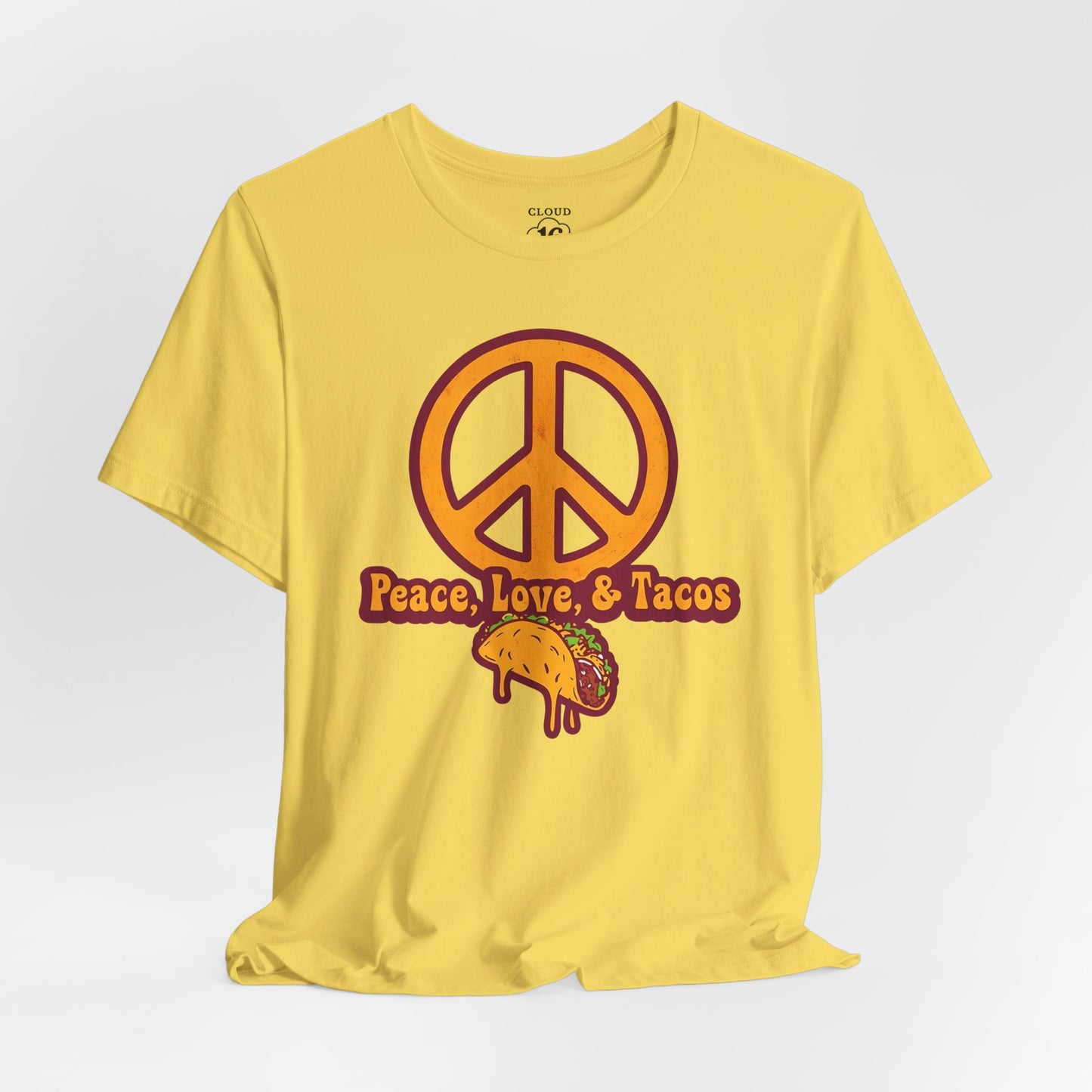 Peace Love Tacos T-Shirt - Funny Foodie Tee for Taco Lovers