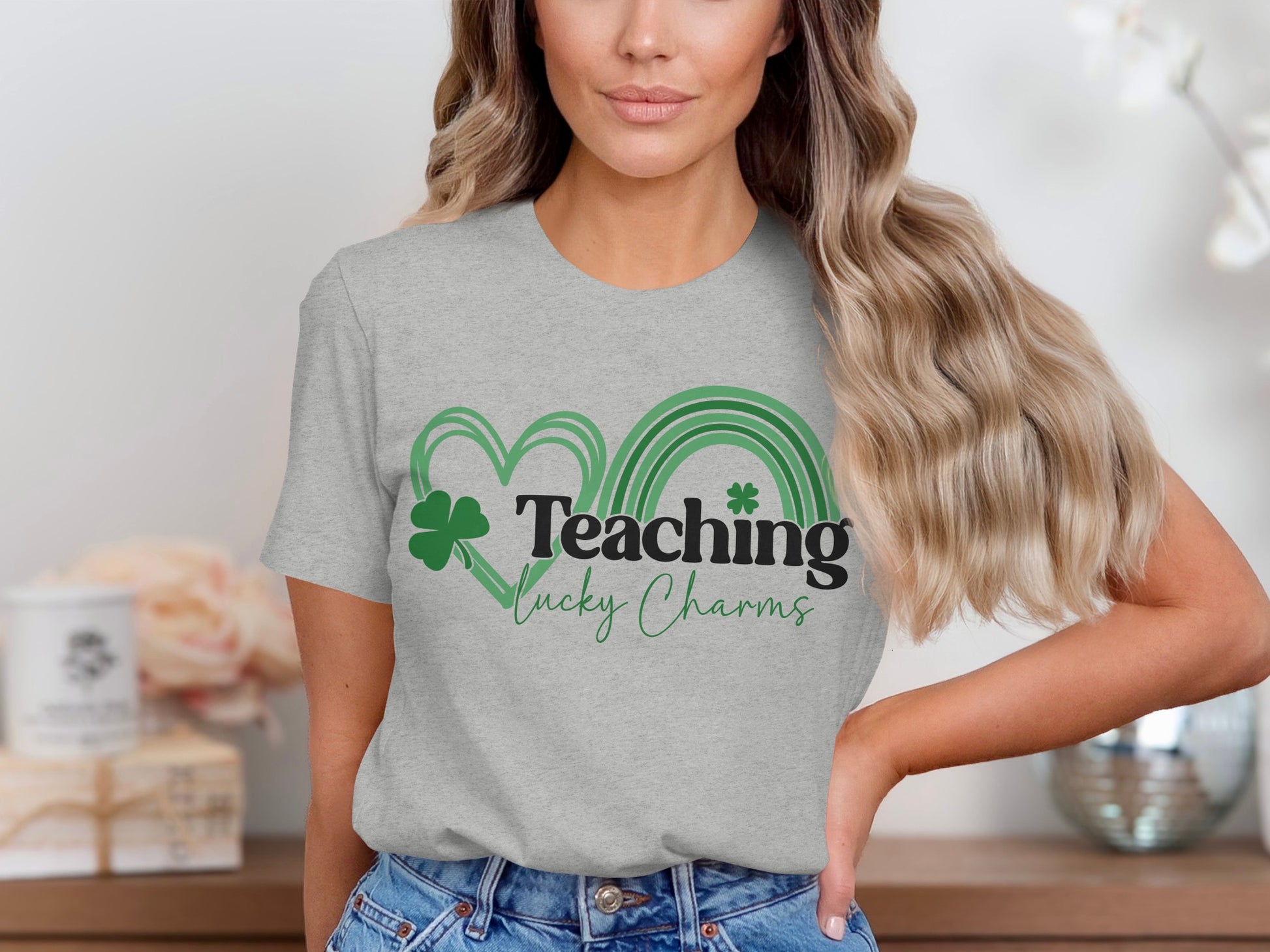 Teaching Lucky Charms Heart Rainbow T-shirt