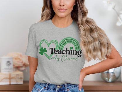 Teaching Lucky Charms Heart Rainbow T-shirt