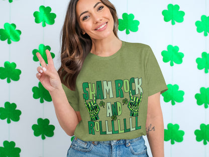 Sham Rock and Rolllll Graphic Tee for St. Patrick's Day