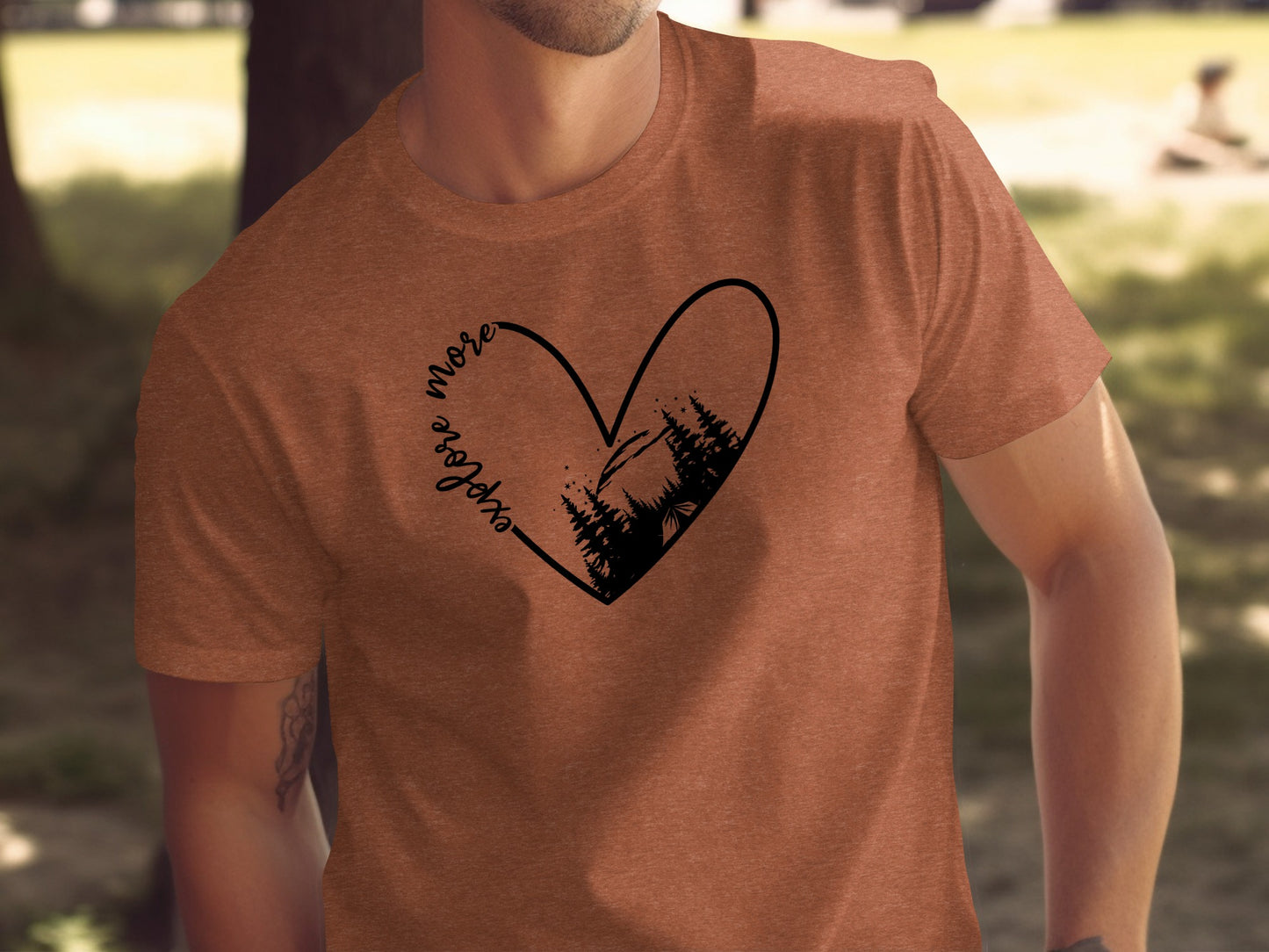 Explore More In Nature Heart Forest Camping T-Shirt T-Shirt - Outdoor & Adventure Collection - Mile Marker 16 Gear by Cloud 16 Clothing Co.