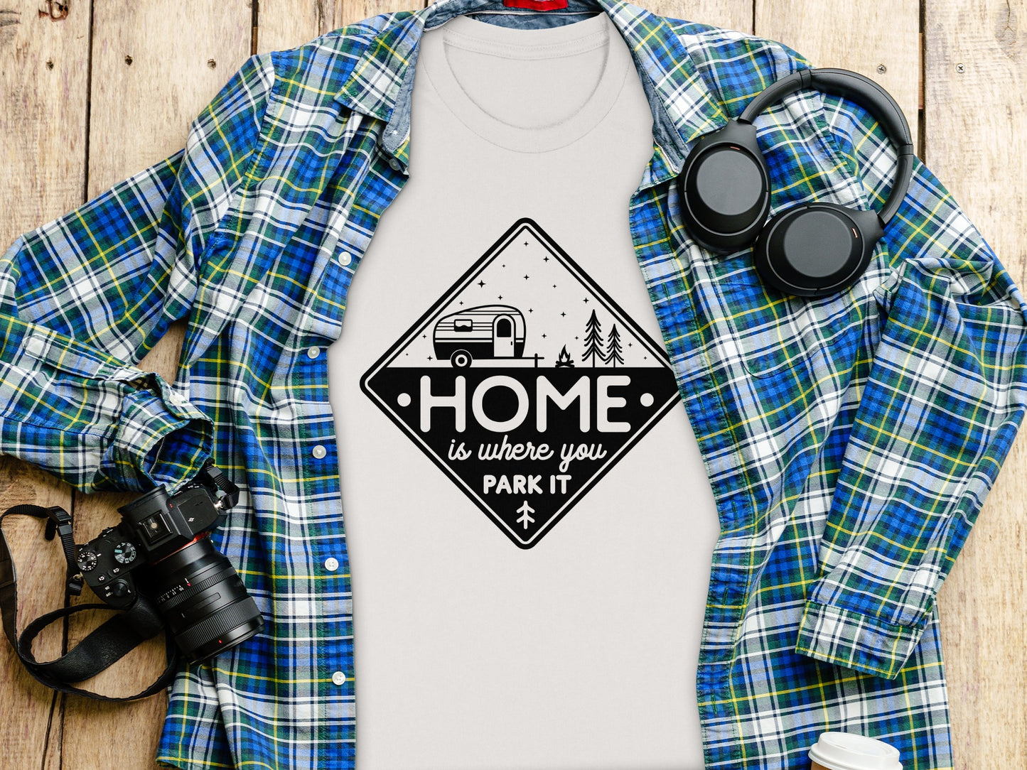 Home Is Where You Park It Camping RV Adventure T-Shirt T-Shirt - Outdoor & Adventure Collection - Mile Marker 16 Gear by Cloud 16 Clothing Co.