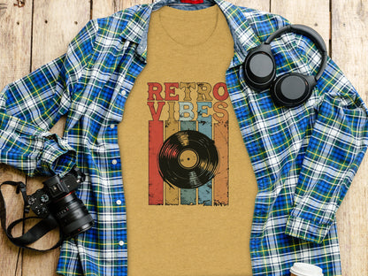 Retro Vibes Vinyl Record Graphic T-Shirt
