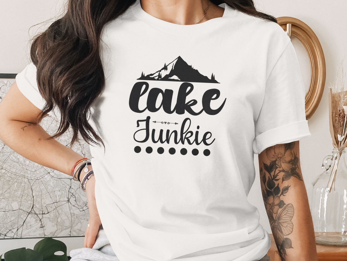 Lake Junkie Nature Lover Mountain Graphic Adventure T-Shirt T-Shirt - Outdoor & Adventure Collection - Mile Marker 16 Gear by Cloud 16 Clothing Co.