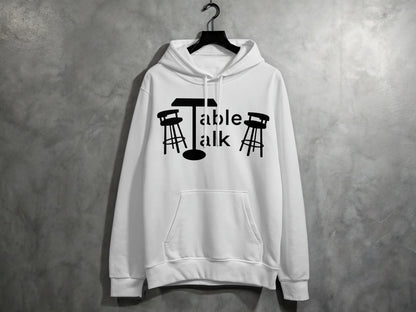 Table Talk Design White Casual Hoodie