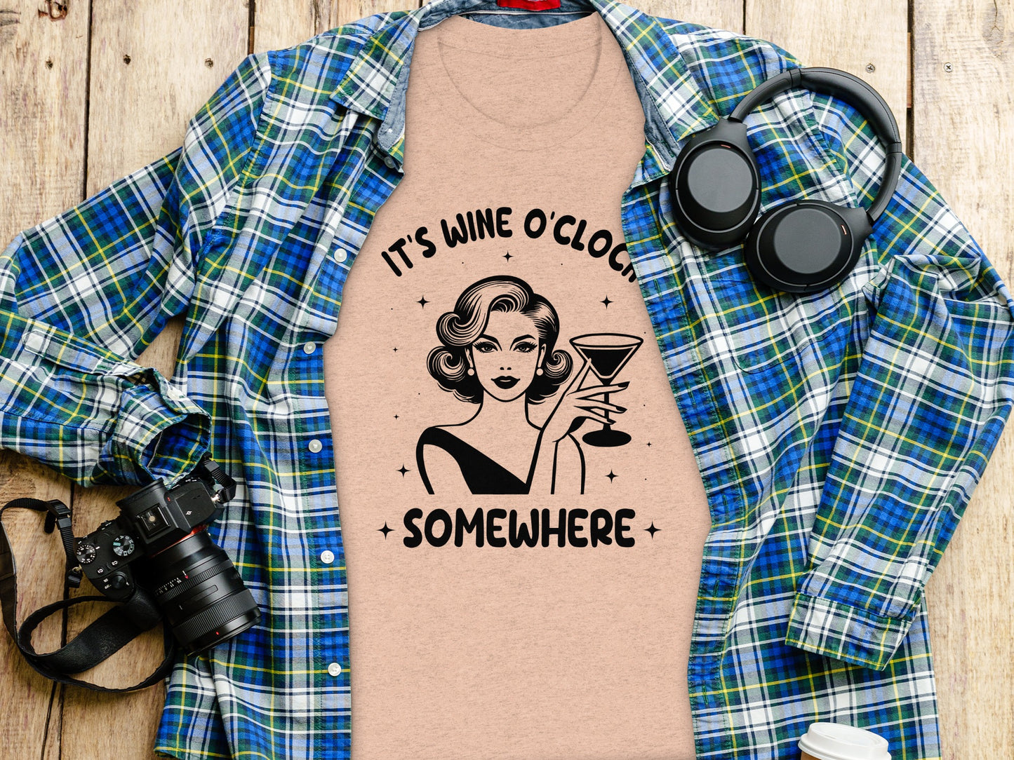 It's Wine O'Clock Somewhere Graphic T-Shirt