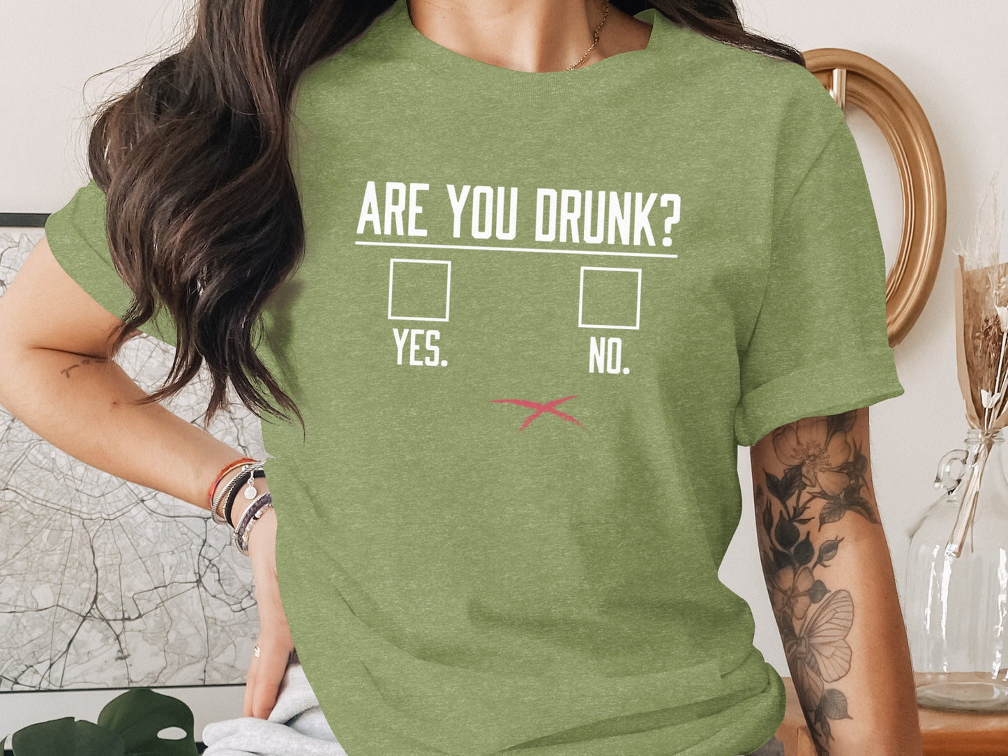 Are You Drunk Yes No Funny Graphic Tee Shirt