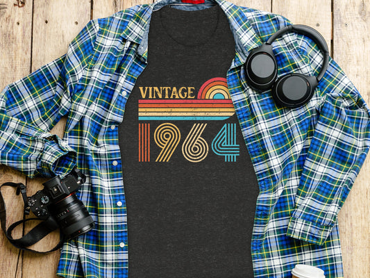 Vintage 1964 Graphic T-Shirt Retro Style Top Shirt
