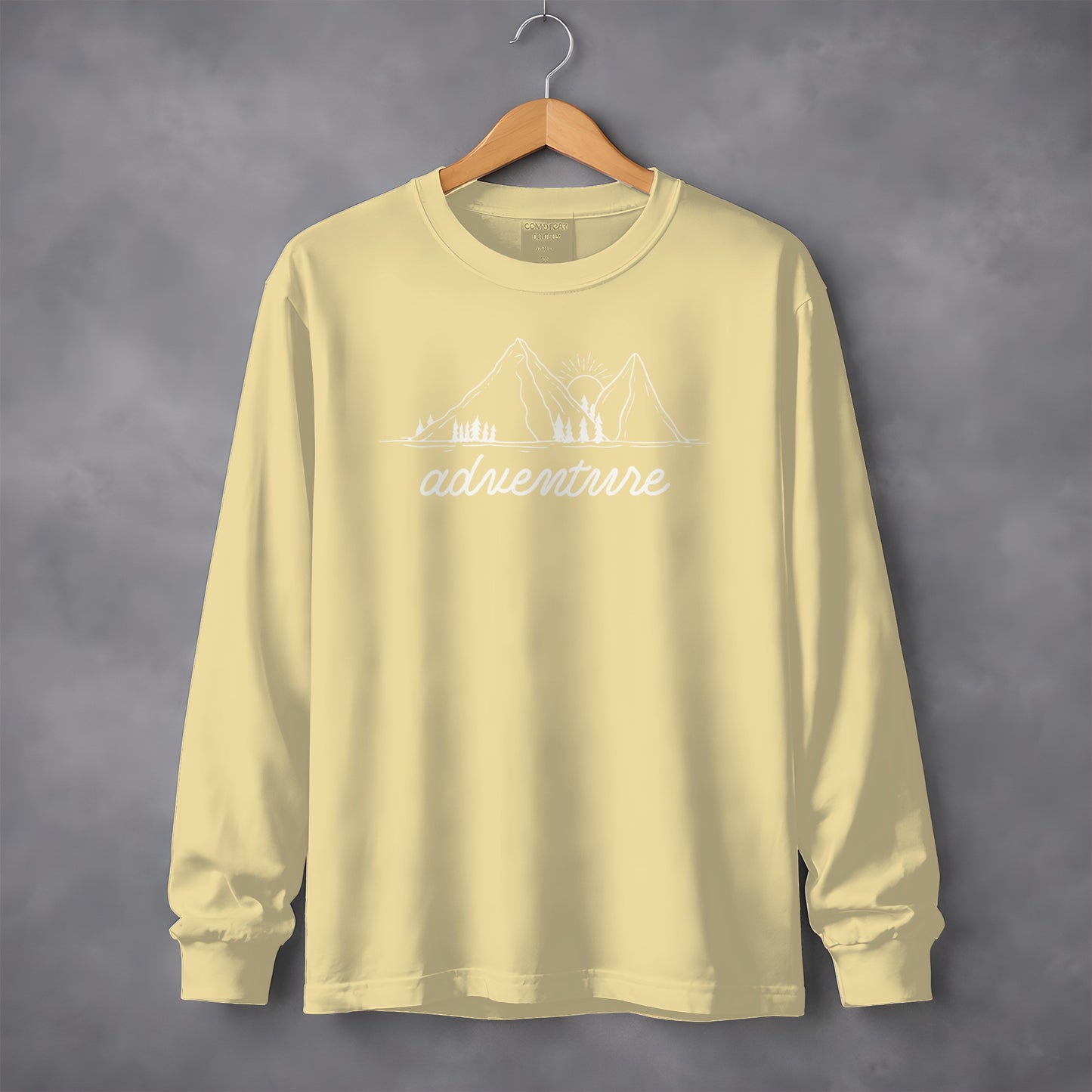 Adventure Awaits Mountains and Sunshine Graphic Long Sleeve T-Shirt Long Sleeve Tee - Outdoor & Adventure Collection - Mile Marker 16 Gear by Cloud 16 Clothing Co.