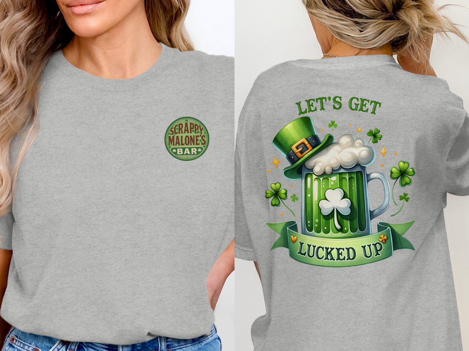 Scrappy Malone's Bar, Irish Pub, Shamrock Decor, Unique Gift, Other Products, St Patrick's Day Bar Sign, Irish Decor T-Shirt - Scrappy Malone's Bar 100-Proof Humor - Cloud 16 Clothing Co.