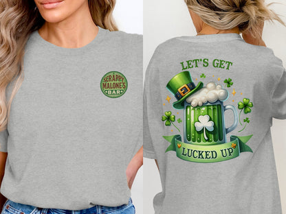 Scrappy Malone's Bar, Irish Pub, Shamrock Decor, Unique Gift, Other Products, St Patrick's Day Bar Sign, Irish Decor T-Shirt - Scrappy Malone's Bar 100-Proof Humor - Cloud 16 Clothing Co.